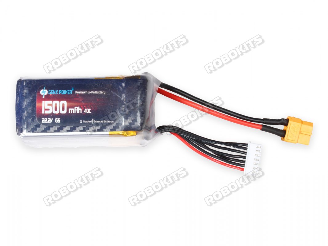 GenX 22.2V 6S 1500mAh 40C / 80C Premium Lipo Lithium Polymer Battery