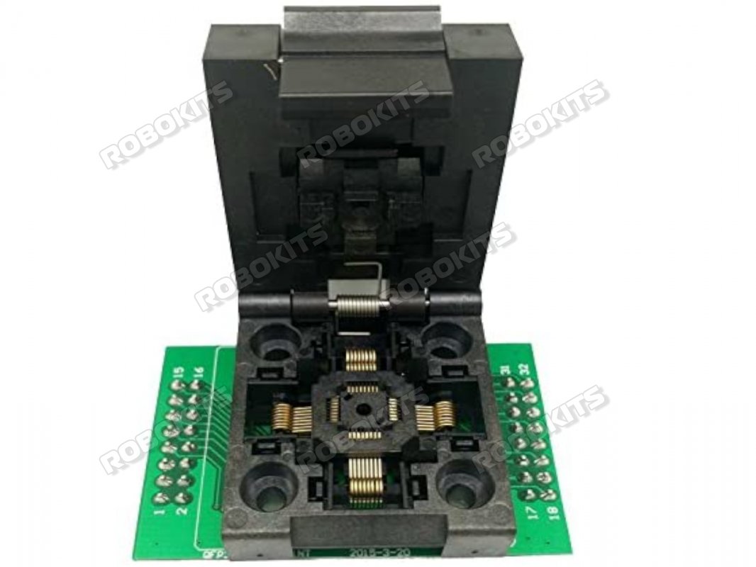 Programming Socket for TQFP32 QFP32 LQFP32 FQFP32 to 32pin Breakout with 5x5mm IC Width and 0.5mm Pitch