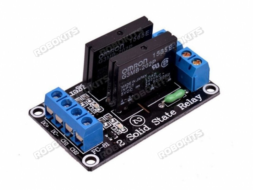 5V 2 Channel Solid State Relay Module 240V 2A Output with Resistive Fuse - Click Image to Close