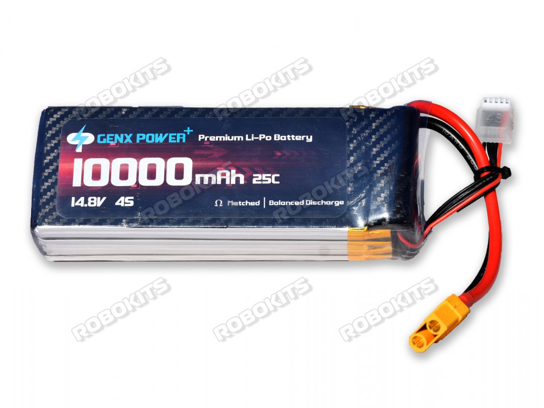 GenX 14.8V 4S 10000mAh 25C / 50C Premium Lipo Lithium Polymer Battery with XT-90 Connector - Click Image to Close