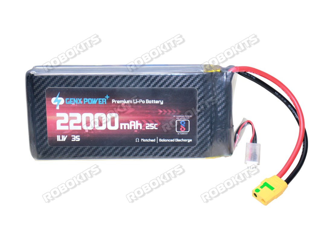 GenX 11.1V 3S 22000mAh 25C / 50C Premium Lipo Lithium Polymer Battery with ANTISPARK XT90S CONNECTOR