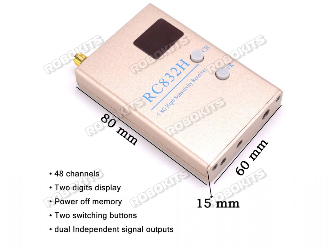 RC832S 5.8G 32CH Wireless AV High Sensitivity Receiver - Click Image to Close