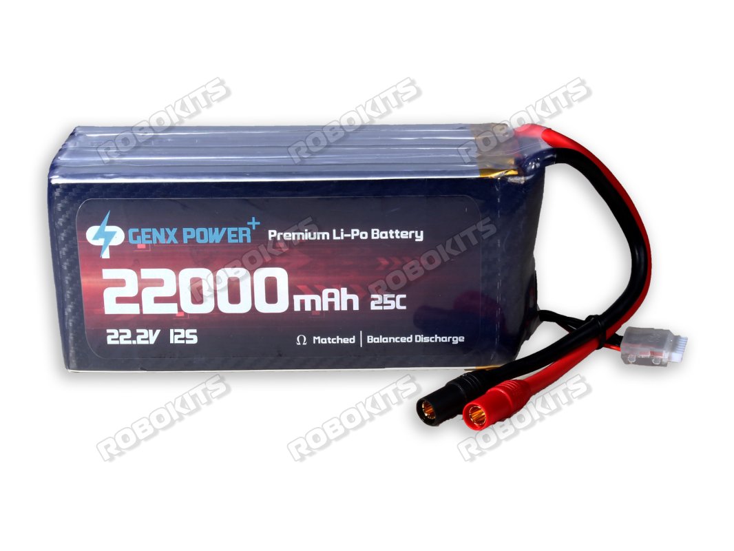 GenX 44.4V 12S 22000mAh 25C / 50C Premium Lipo Battery with AS150 Connector