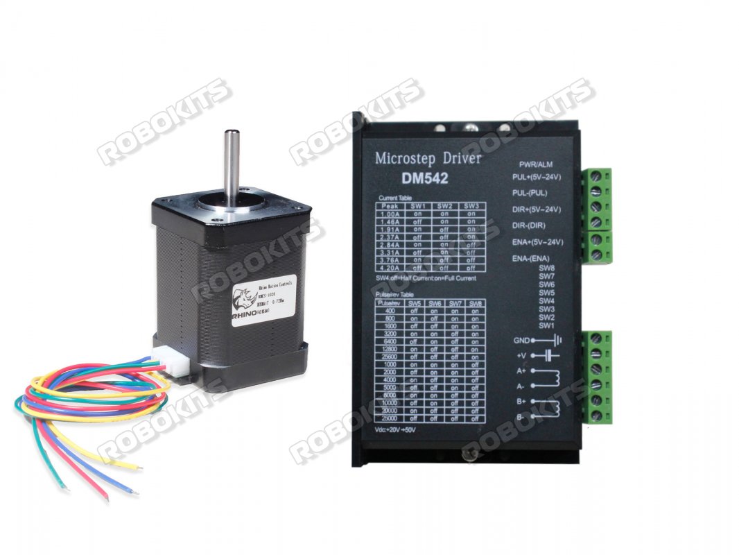 NEMA17 Stepper Motor 7 Kgcm with DM542 DIGITAL MICROSTEPPING STEPPER DRIVER 4.2A 18-50V DC - Click Image to Close