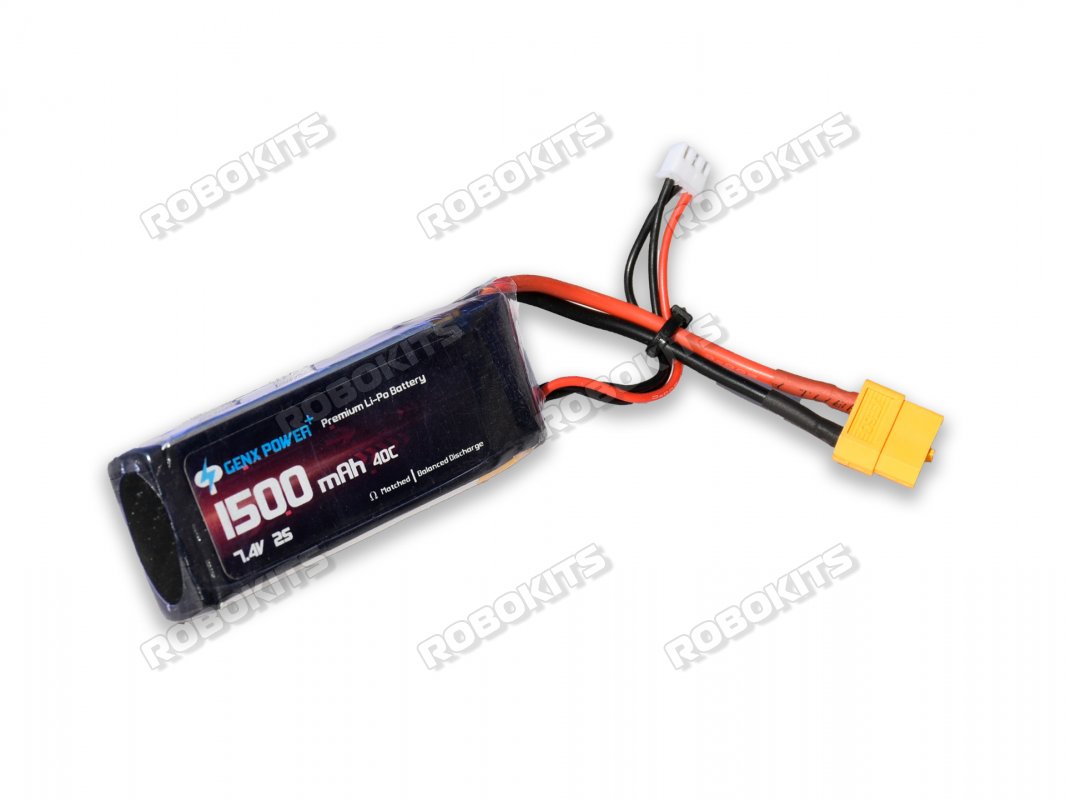 GenX 7.4V 2S 1500mAh 40C / 80C Premium Lipo Lithium Polymer Battery - Click Image to Close