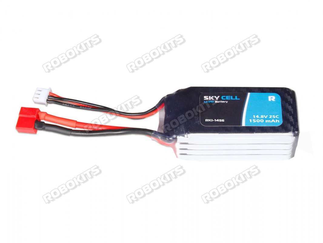 Skycell 14.8V 4S 1500mah 25C (Lipo) Lithium Polymer Rechargeable Battery - Click Image to Close