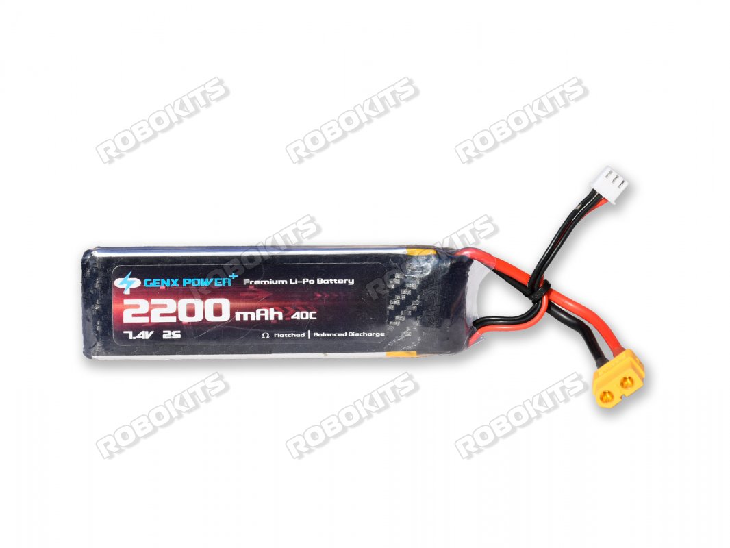 GenX 7.4V 2S 2200mAh 40C / 80C Premium Lipo Lithium Polymer Battery - Click Image to Close
