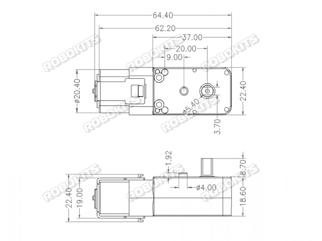 Semi-Metal Geared Single Shaft BO Motor - Click Image to Close