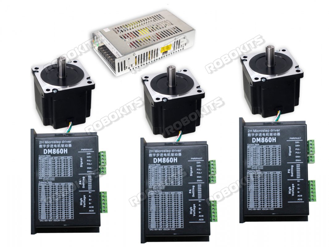 CNC package with Nema34 45KgCm stepper motors & DM860H-Microstep Driver