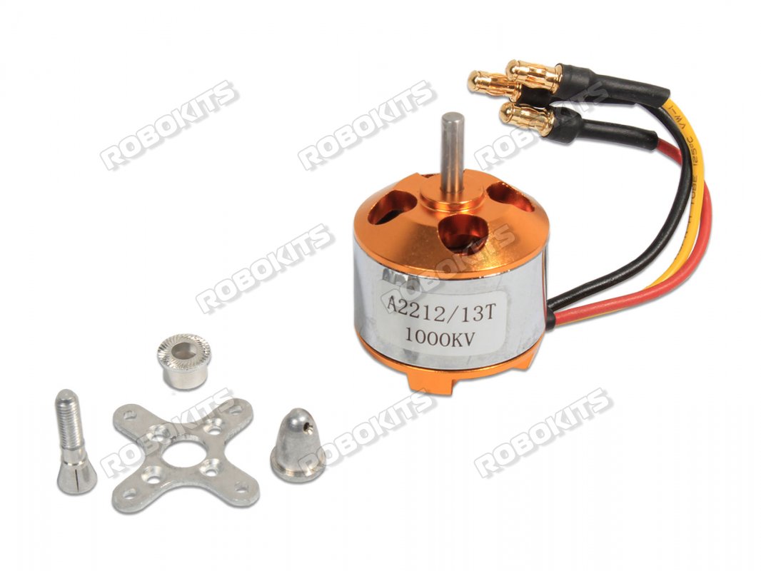 RC Brushless Motor 2212 1000KV with Soldered Banana Connector - Click Image to Close
