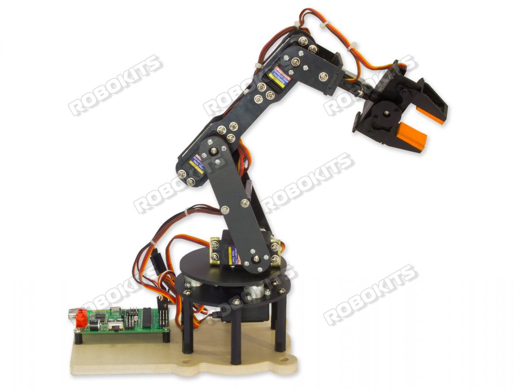 Robotic Arm 6 DOF DIY Kit with USB Servo Controller and Software - Click Image to Close