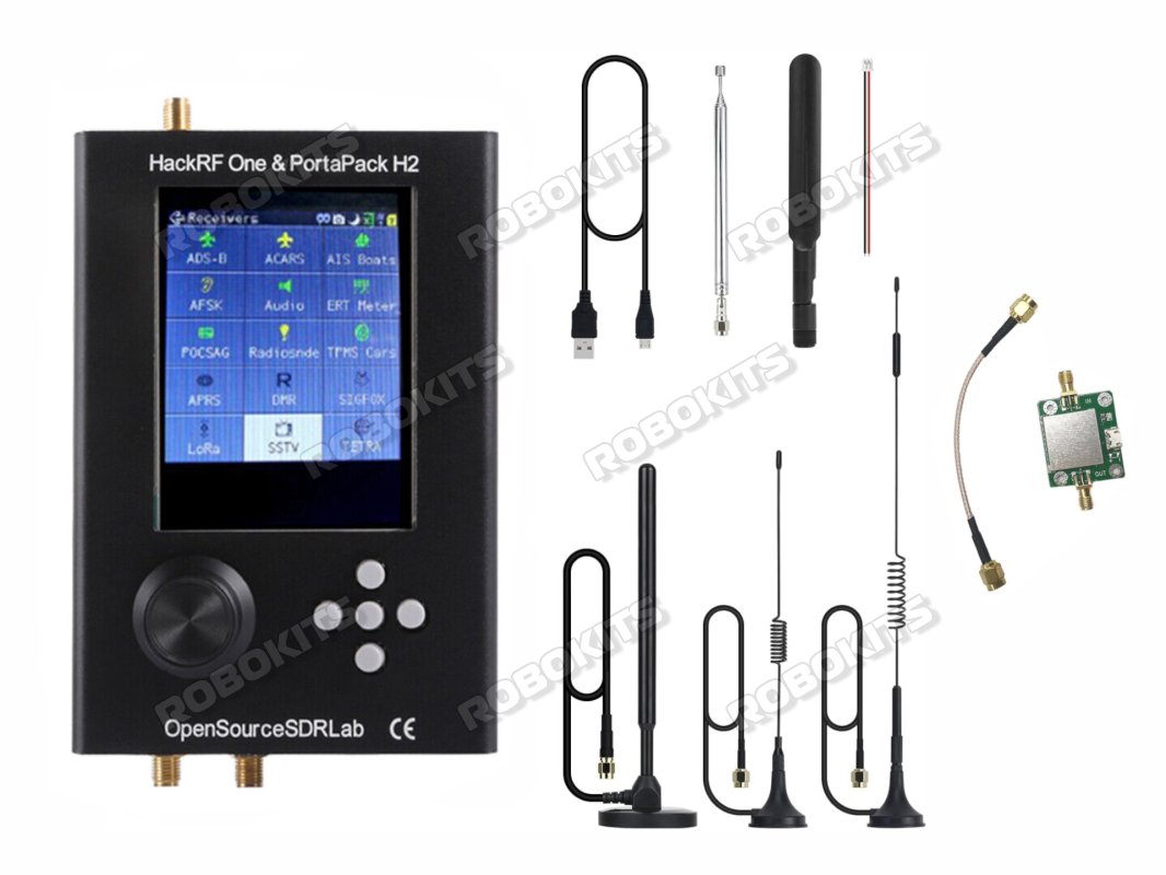 PortaPack H2 + HackRF One + 5 Antennas + Data Cable SDR Software Defined 3.2inch Screen 1MHz-6GHz Assembled