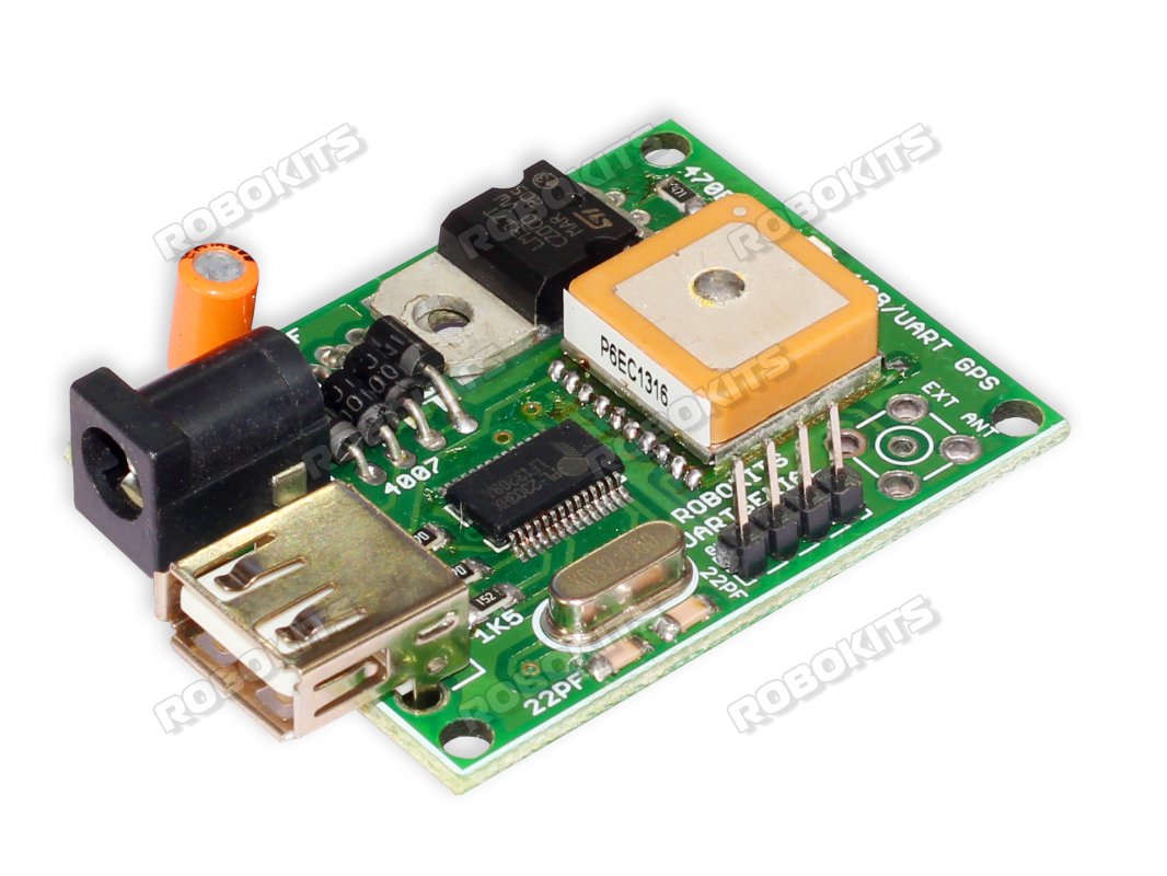 USB/UART GPS Module 66 Channel with Patch Antenna on top - Click Image to Close