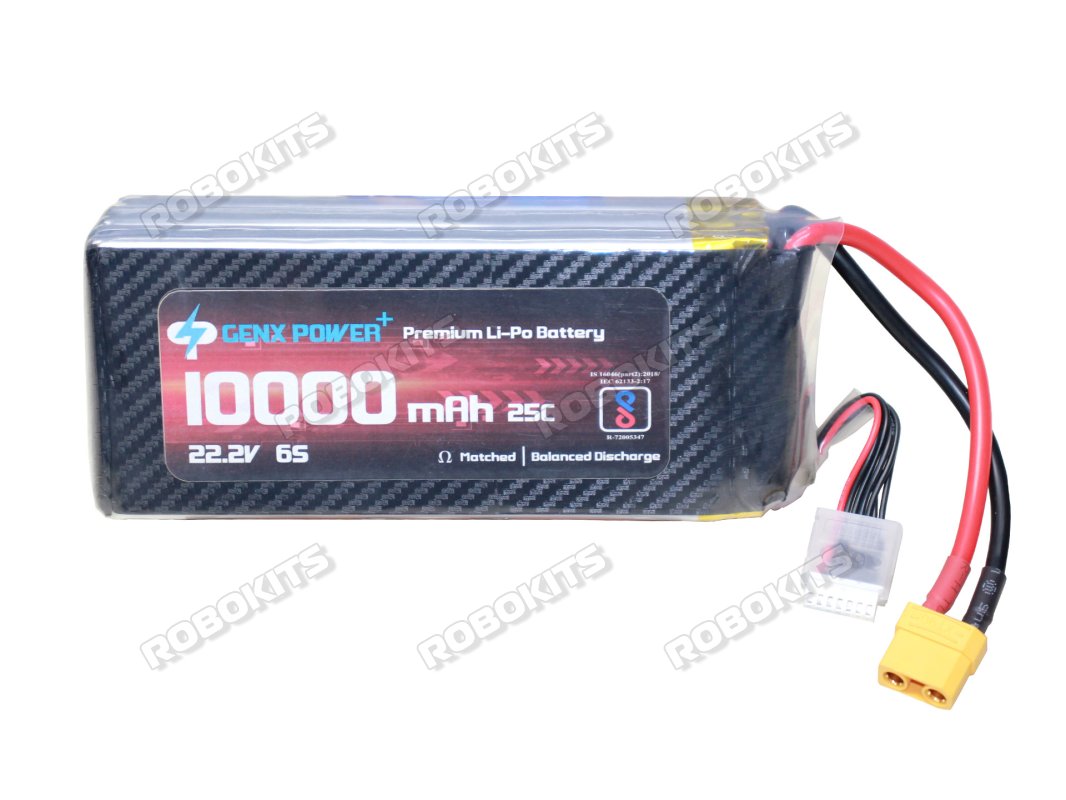 GenX 22.2V 6S 10000mAh 25C / 50C Premium Lipo Battery with XT-90 Connector - Click Image to Close