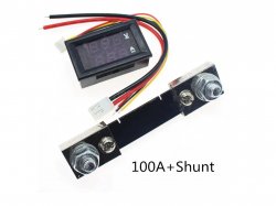 Mini 0.28inch LED Digital Voltmeter Ammeter DC 100V 100A Volt Ampere Meter Shunt