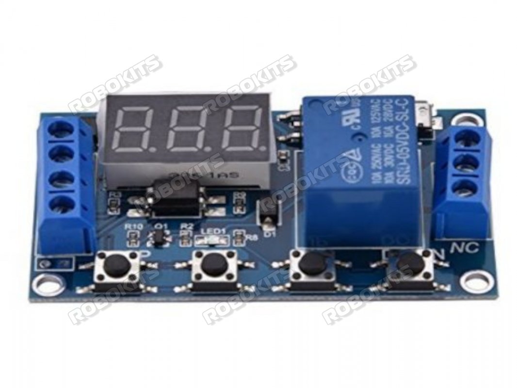 Delay Triggered One Way Relay Module with Adjustable Timing Cycle - Click Image to Close