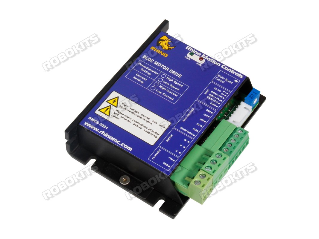 Rhino Industrial Brushless DC Motor Driver (BLDC) 250W with RS485 Modbus Compatible 15 to 48V 20A - Click Image to Close