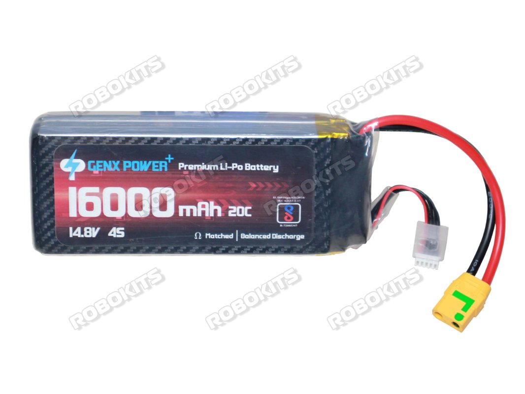 GenX 14.8V 4S 16000mAh 20C / 40C Premium Lipo Battery with Antispark XT90s connector