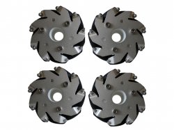 100mm Mecanum Wheel Set (2x Left, 2x Right) - Bearing Rollers