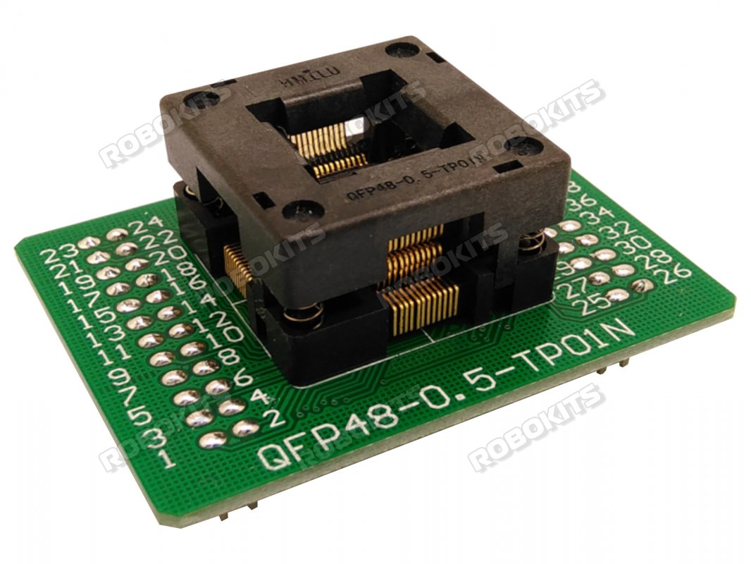 Programming Socket for QFP48 to 48pin Breakout with 7x7mm IC Width and 0.5mm Pitch