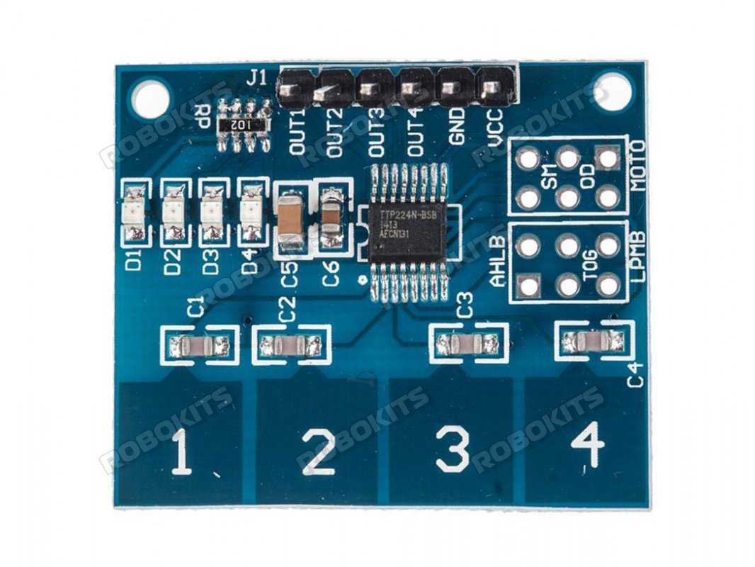 Capacitive Four point Touch Module based on TTP224