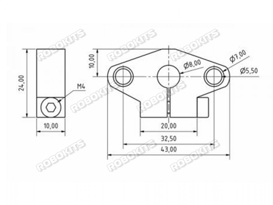 Astro SHF8 8mm Linear Guide Rod Support Horizontal Bracket MOQ 2 Pcs - Click Image to Close