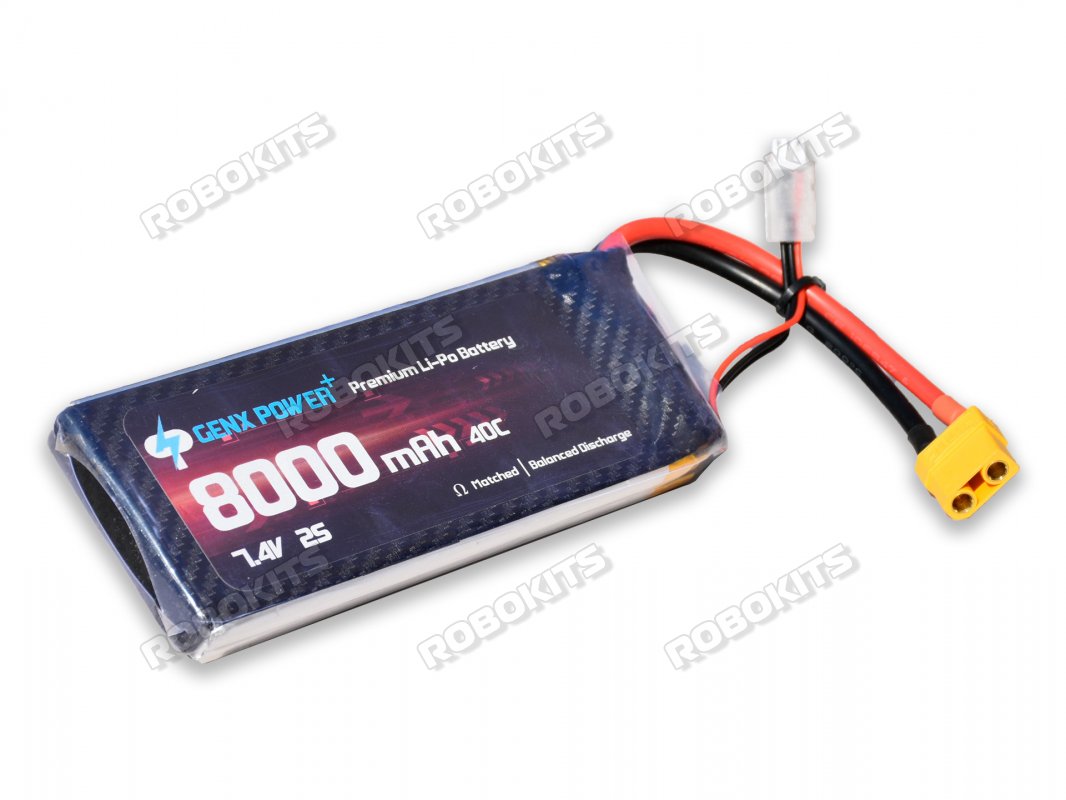 GenX 7.4V 2S 8000mAh 40C / 80C Premium Lipo Lithium Polymer Battery - Click Image to Close