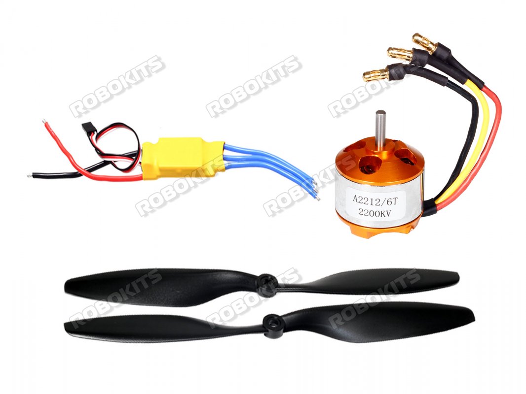 RC Motor 2212 2200KV with SimonK 30A ESC and Propeller Pair - Click Image to Close