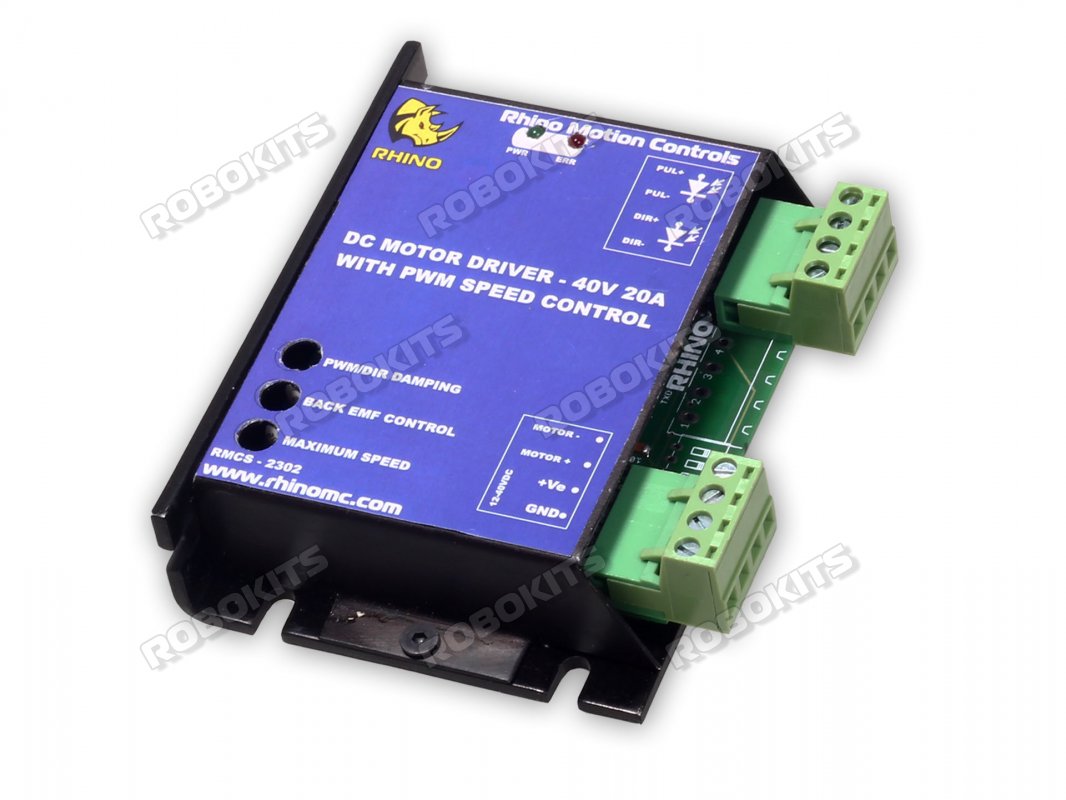 Rhino DC Motor Driver 40V 20A W/T PWM Speed Control - Click Image to Close