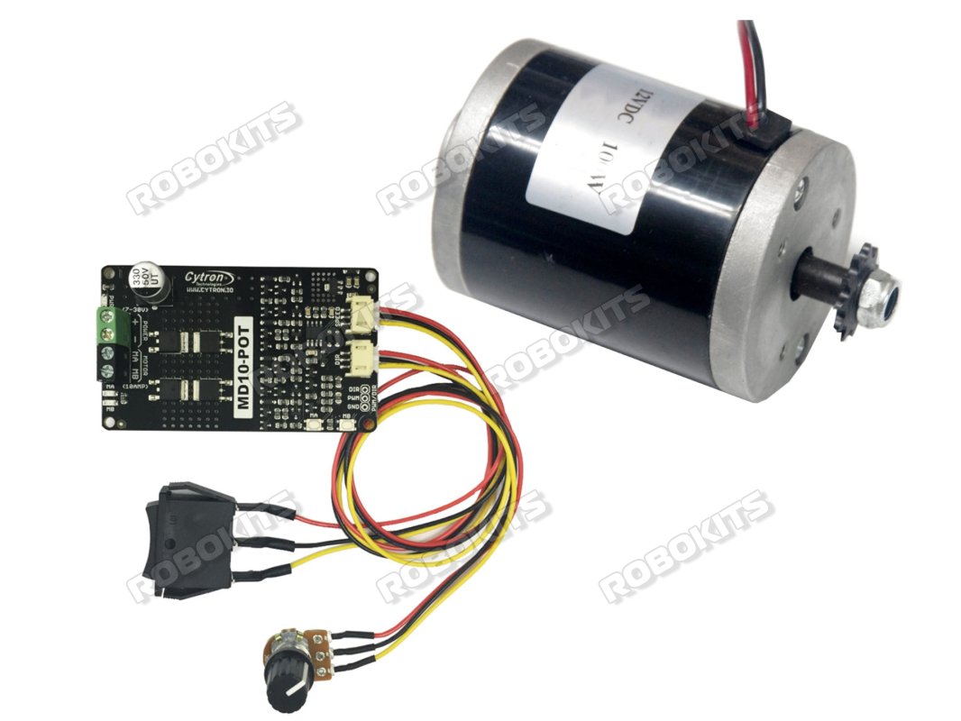EBIKE DC MOTOR MY6812 12V 2650RPM 100W WITH CYTRON MD10-POT - Click Image to Close