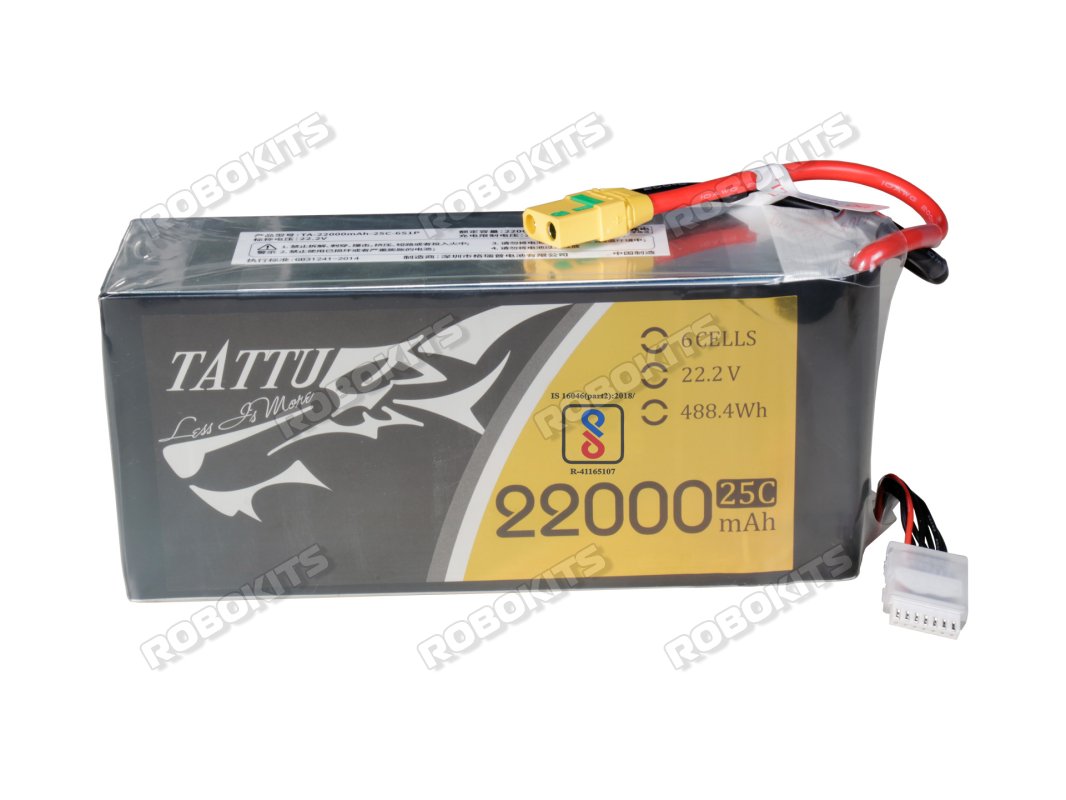 Tattu 22.2V 25C 6S 22000mAh Lipo Battery with XT90 - S Anti spark connector