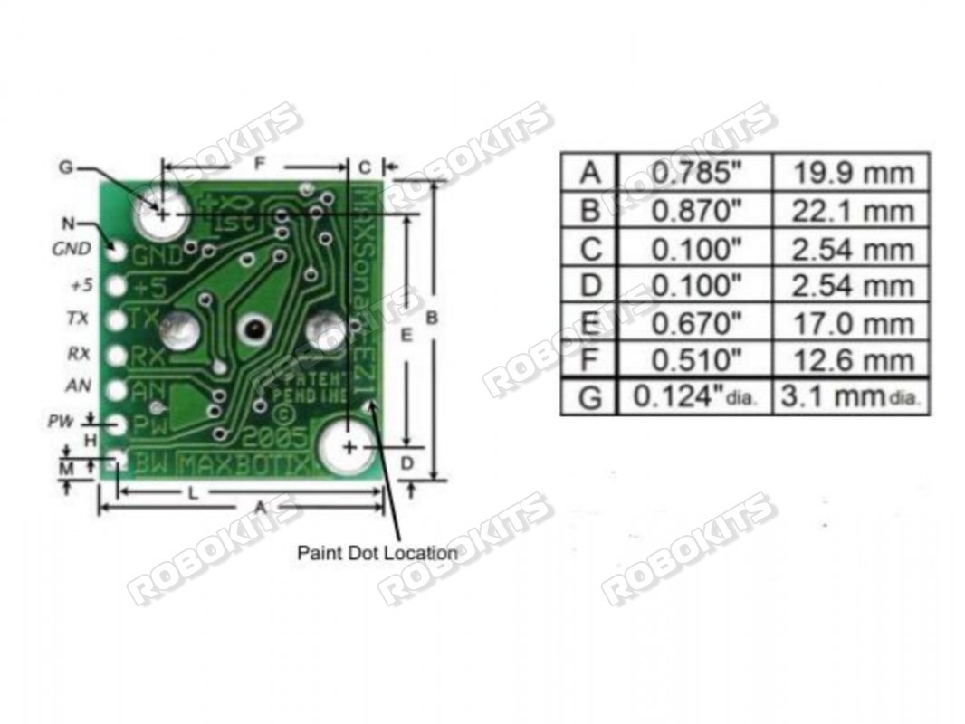 Ultrasonic Sensor LV MaxSonar Equivalent MB1040 - Click Image to Close