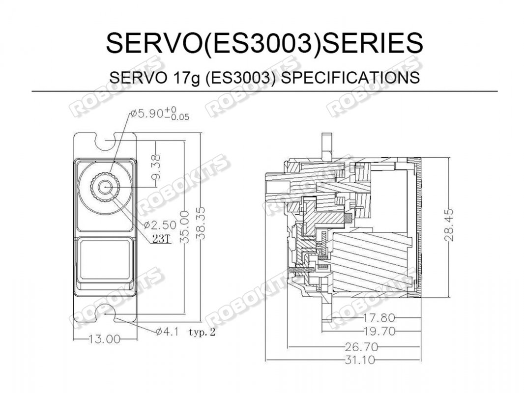 Emax 17g Servo ES3003 - Click Image to Close
