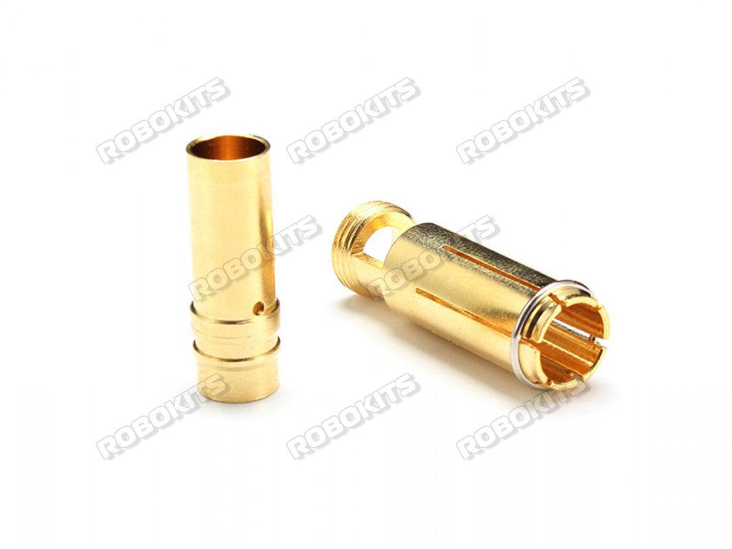 Amass AS150 Anti Spark Self Insulating Gold Plated Bullet Connector Pair Red + Black Original - Click Image to Close