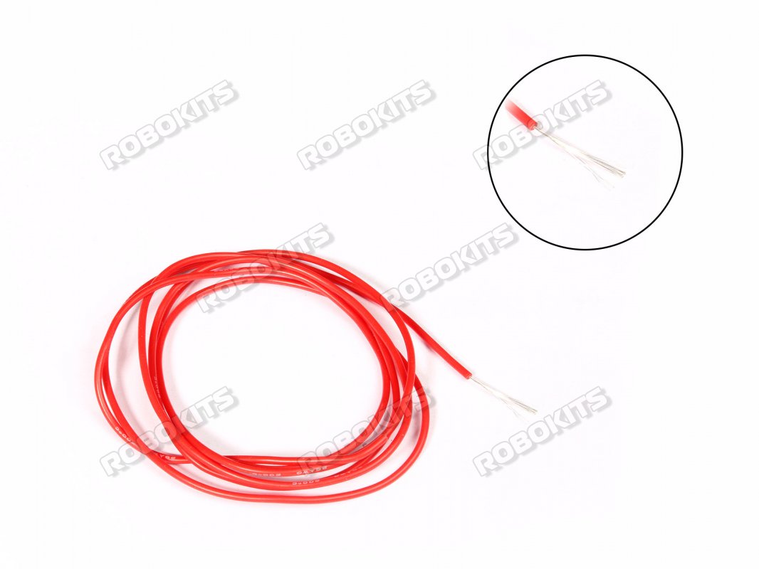 High Temperature Super Flexible Grade Silicone Wire 24AWG Red MOQ 2 meter - Click Image to Close
