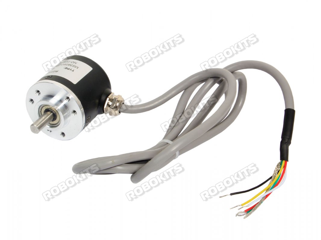 Rotary Quadrature Encoder 2500PPR/10000CPR Solid Shaft W/T Index - Click Image to Close