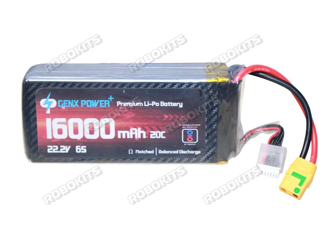 GenX 22.2V 6S 16000mAh 20C / 40C Premium Lipo Battery with Antispark XT90s connector - Click Image to Close