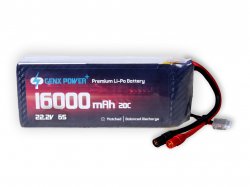 GenX 22.2V 6S 16000mAh 20C / 40C Premium Lipo Battery with AS150 Connector