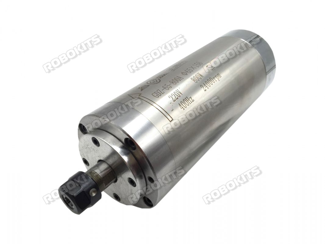 CNC Spindle 800W ER11 Water Cooled 220V 24000RPM 4 Bearing 65mm - Click Image to Close