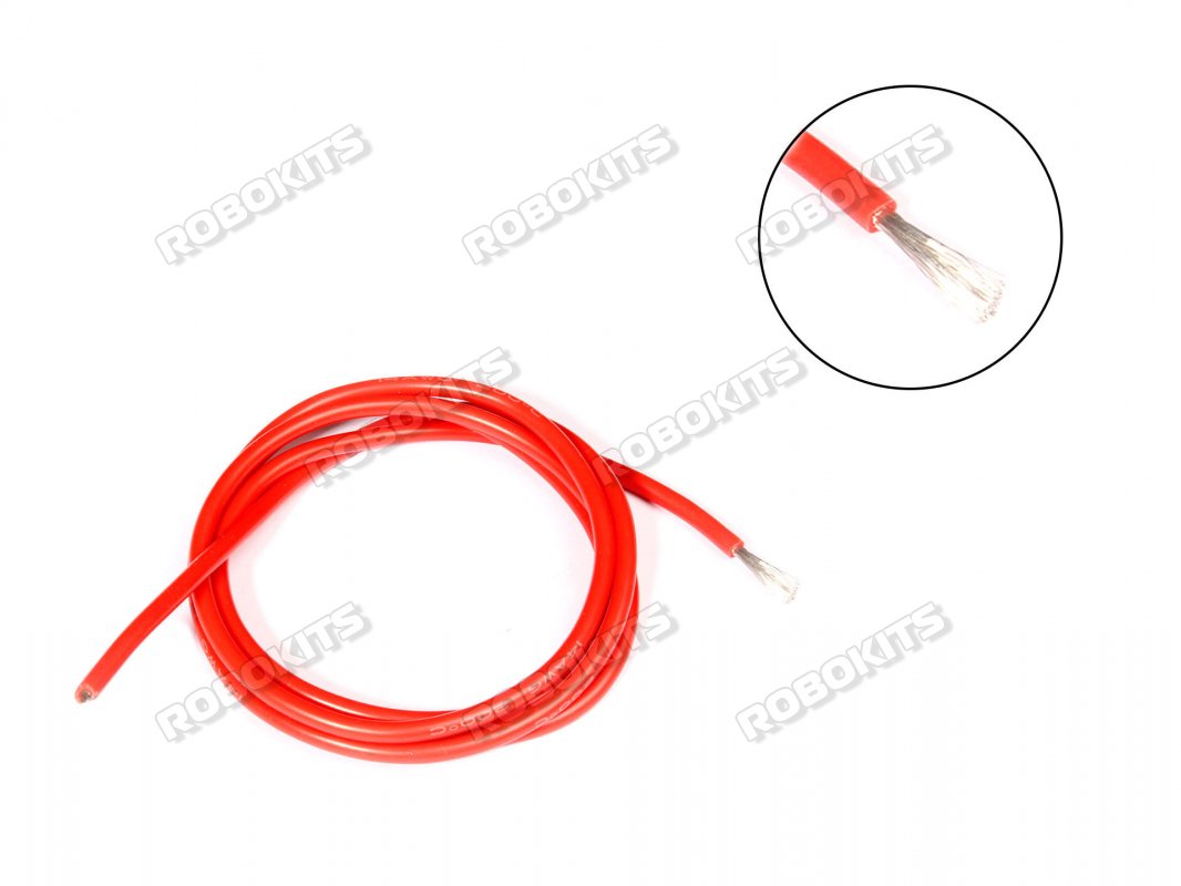 High Temperature Super Flexible Grade Silicone Wire 14AWG (1 meter Red)