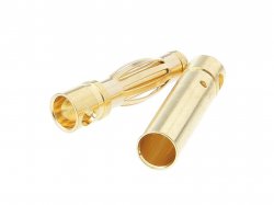 Gold Plated 3.5 mm Bullet Connector - Male/Female Pair