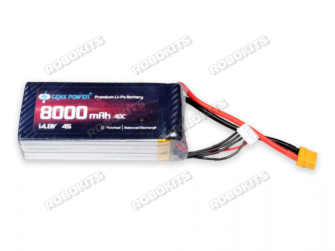GenX 14.8V 4S 8000mAh 40C / 80C Premium Lipo Lithium Polymer Battery - Click Image to Close