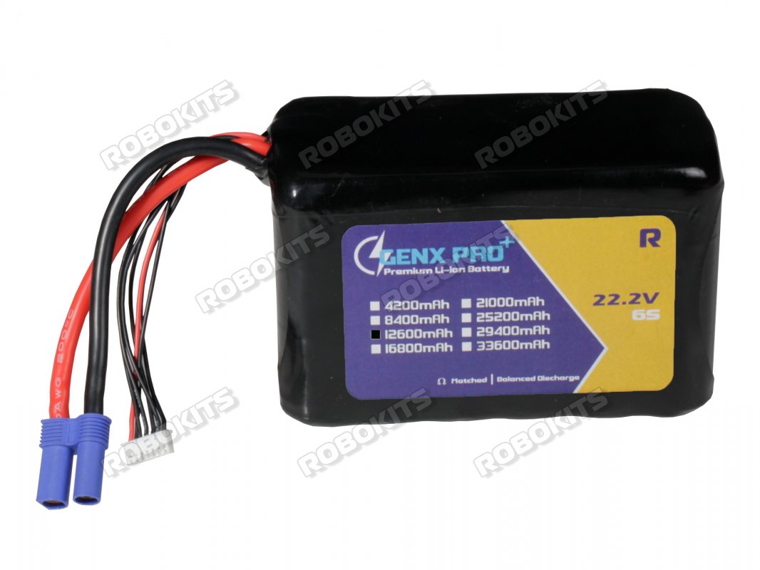 GenX Pro 22.2V 6S3P 12600mAh 90A/120A Discharge Premium Lithium Ion Rechargable Battery - Click Image to Close