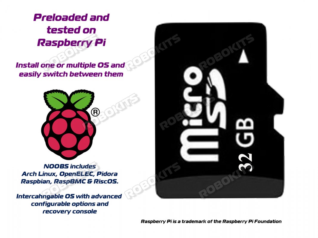 Micro SDHC Card 32GB Class 10 with NOOBS(Multi OS) Raspberry Pi - Click Image to Close