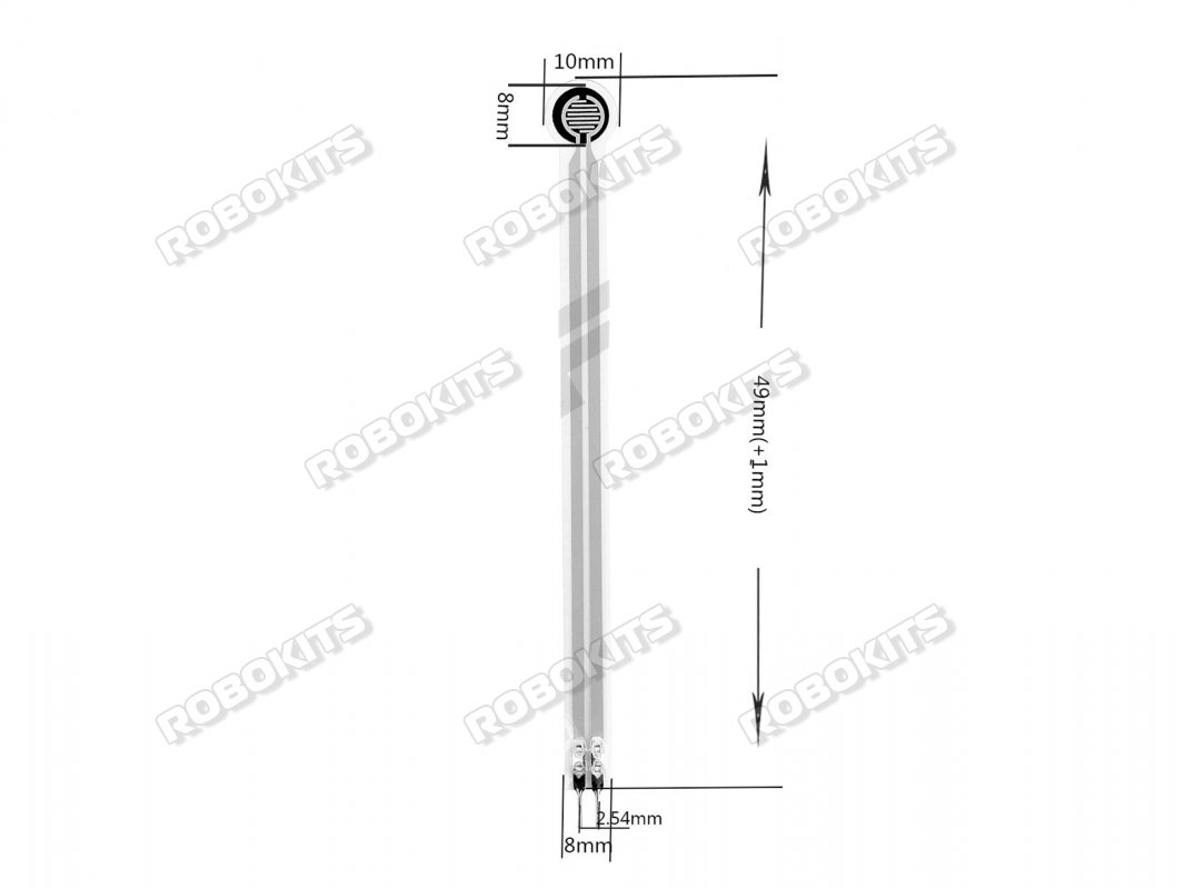 RFP602 Thin Film Pressure/Force Sensor 500G-10Kg Sensitive Area Diameter 10mm - Click Image to Close