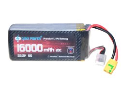 GenX 22.2V 6S 16000mAh 20C / 40C Premium Lipo Battery with Antispark XT90s connector