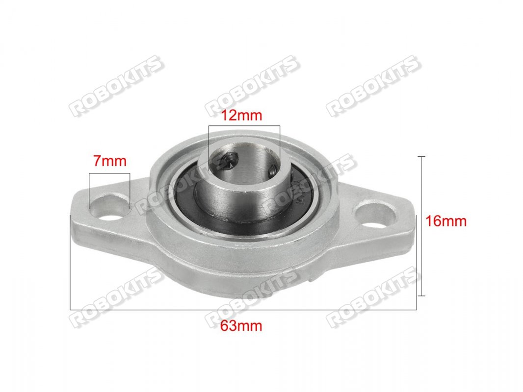 Astro KFL001 12mm Inner diameter High Quality Zinc Alloy Pillow Block Flange Bearing - Click Image to Close
