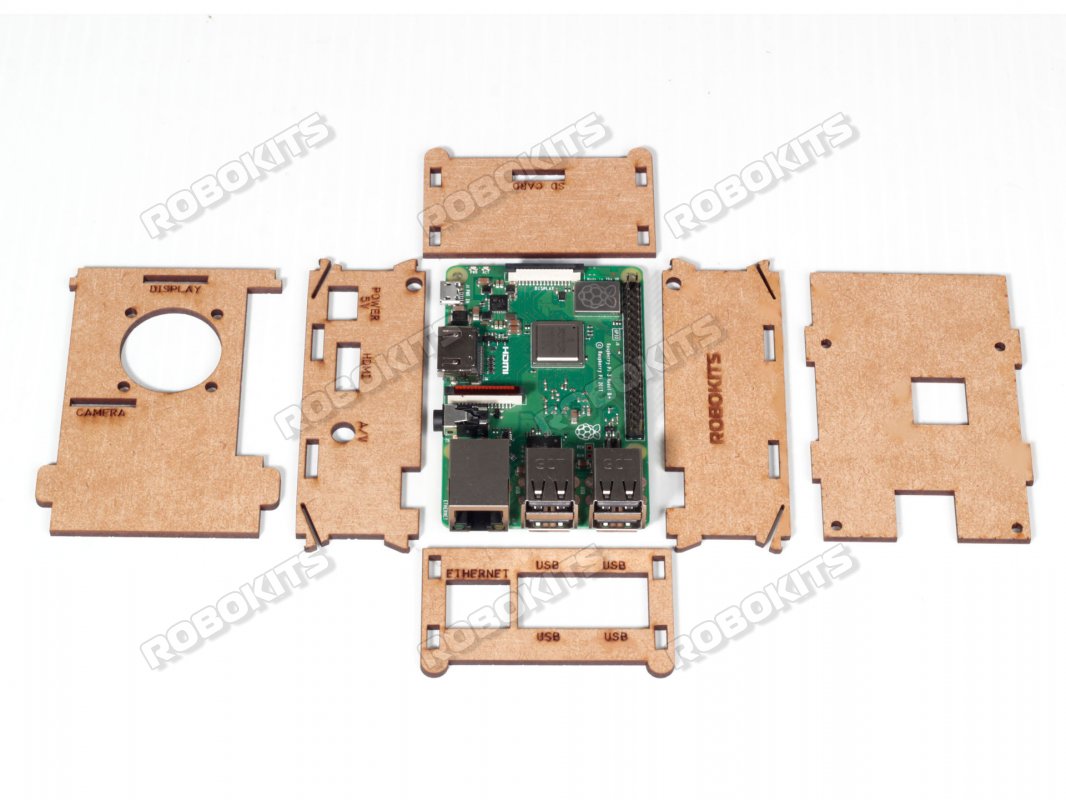 Enclosure for Raspberry Pi 3 B/B+ - MDF wooden - Click Image to Close