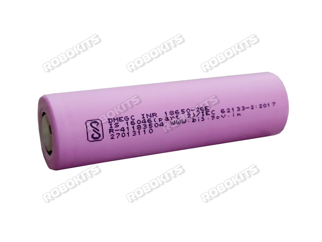 DMEGC Lithium-Ion INR18650-26E Rechargeable Cell 3.7V 2600mAh (3C) Grade-A