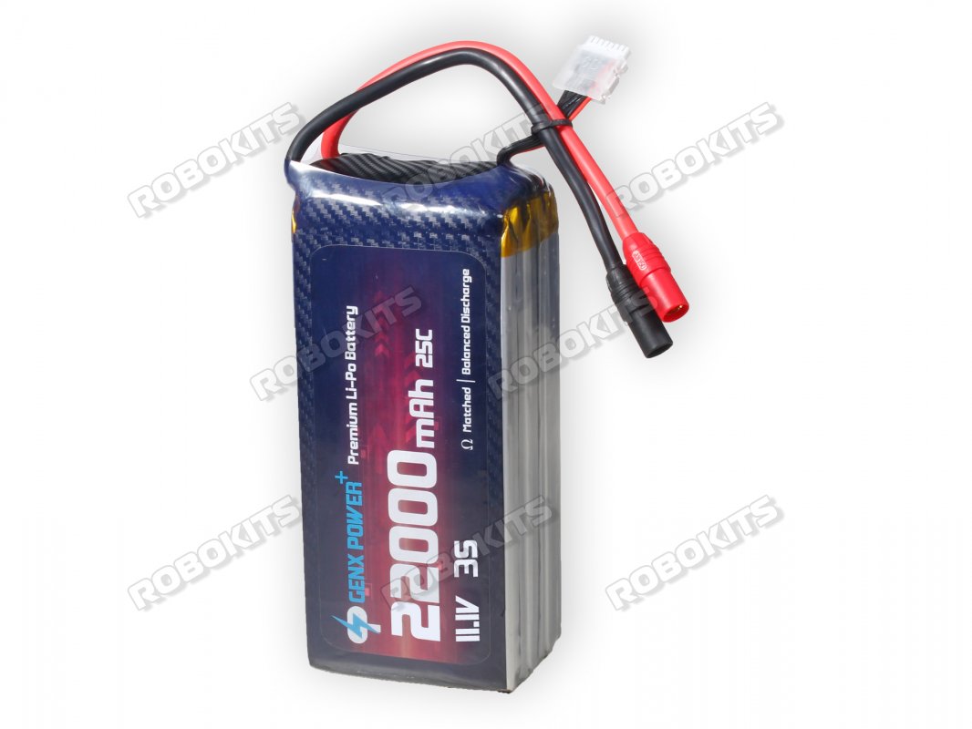 GenX 11.1V 3S 22000mAh 25C / 50C Premium Lipo Lithium Polymer Battery with ANTISPARK XT90S CONNECTOR - Click Image to Close